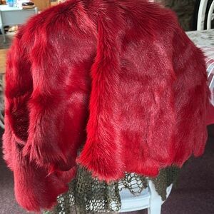 Luxurious Red Faux Fur Throw